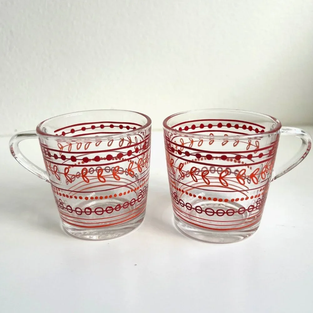 Vintage IKEA Godta Glass Espresso Mugs Made in France | Set of 2